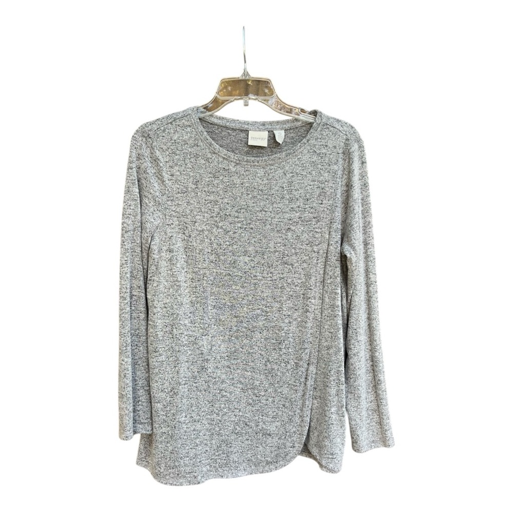 Zenergy by Chico’s Heather Gray Long Sleeve Women's Tunic Top SZ0=S